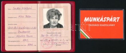 1989-1996 MSZMP és Munkáspárt tagsági igazolvány egy személy részére