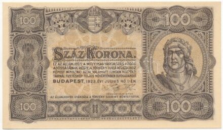 1923. 100K nyomdahely jelölés nélkül T:I Adamo K30