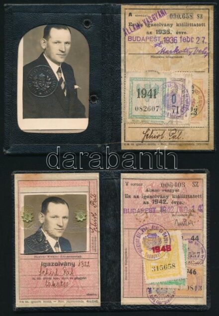 1941-48 2 db fényképes utazási igazolvány