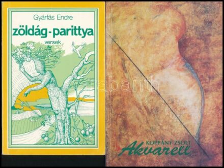 4 db dedikált könyv: Koppány Zsolt: Akvarell, Tóth Béla: Terhesség és életmód, Birkás Erzsébet: A megmaradás földjén, Gyárfás Endre: Zöldág parittya.