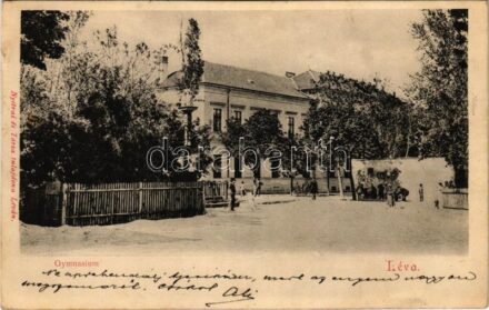 1904 Léva, Levice; Gimnázium. Nyitrai és Társa kiadása / Gymnasium / grammar school (EK)