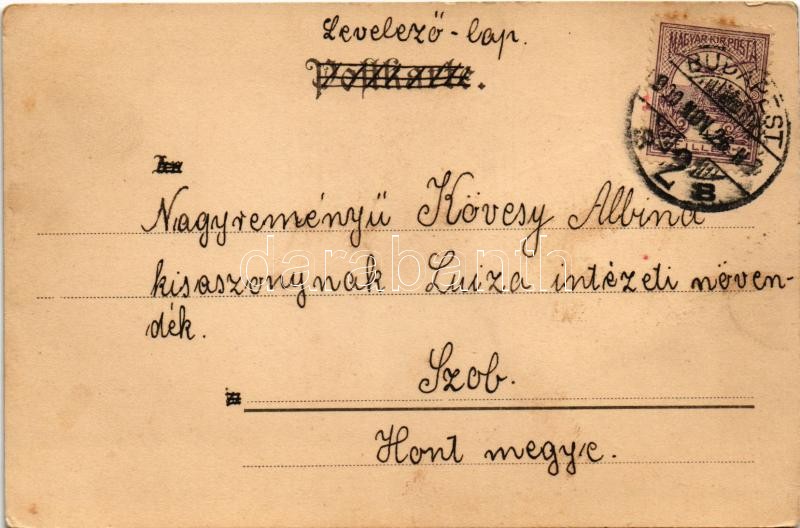 1900 Gruss... In Seide gewebt / Greeting card with silk. Kunstweberei H.M. Krieger (EK) - Image 2