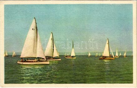 1960 Balaton, vitorlások. Képzőművészeti Alap Kiadóvállalat (EK)