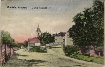 1918 Árkos, Sepsiárkos, Arcus; Dávid Ferenc tér / square, street view (EK)