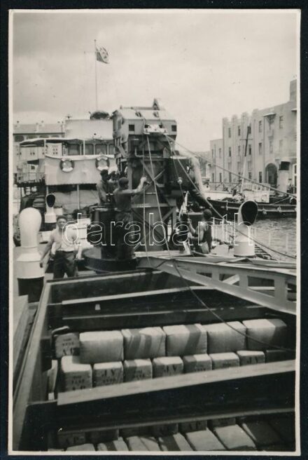 1936 A Szeged hajó Izmorben fotó 4x6 cm