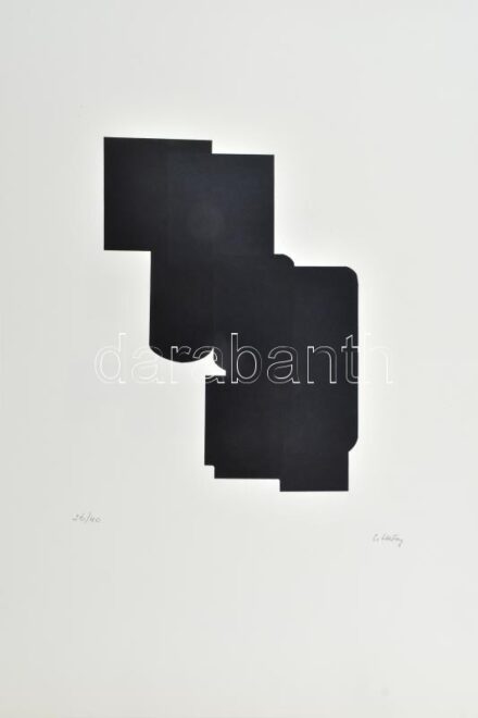 Hetey Katalin (1924-2010): Geometrikus kompozíció. Szitanyomat, papír. Jelzett. Számozott (26/40). Lapméret: 54x43 cm / Screenprint on paper, signed, numbered (26/40).