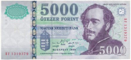 1999. 5000Ft 'BF 1319379' T:III szép papír Adamo F57.5