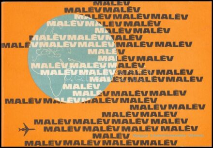 1974 MALÉV Magyar Légiközlekedési Vállalat képes járatismertető (célállomás füzete), haránt alakú, szép állapotban, 64p