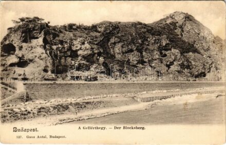 Budapest XI. Gellérthegy a Pálos kolostor és rakpart kiépítése előtt, villamos. Ganz Antal 127.