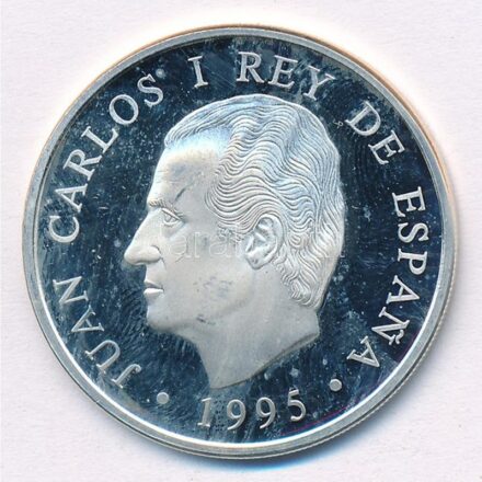 Spanyolország 1995. 1000P Ag 'XXVI. Nyári Olimpia' T:PP ujjlenyomat, fo. Spain 1995. 1000 Pesetas Ag '1996. Summer Olympics' C:PP fingerprint, spotted