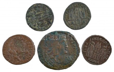 Római Birodalom 4db-os Br érmetétel a III-IV. századból, közte Constans, Constantius Gallus T:2,2- Roman Empire 4pcs Br coin lot from the 3rd-4th century, within Constans, Constantius Gallus C:XF,VF