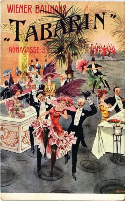 Wiener Ballhaus 'Tabarin'. Annagasse 3. / Bácsi táncház reklámlapja / Viennese dance hall advertisement. Otto Duschner Paris-Prag