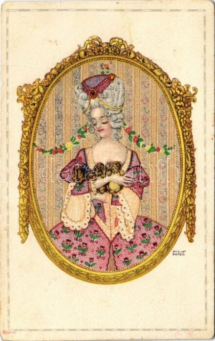 1932 Barokk hölgy kutyákkal / Baroque lady with dogs. B.K.W.I. 622-1. s: August Patek