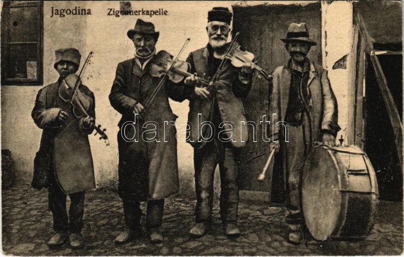 1916 Jagodina, Zigeunerkapelle / cigányzenekar / Gypsy musicians, folklore + 'K.u.K. mobiles Materialdepot'
