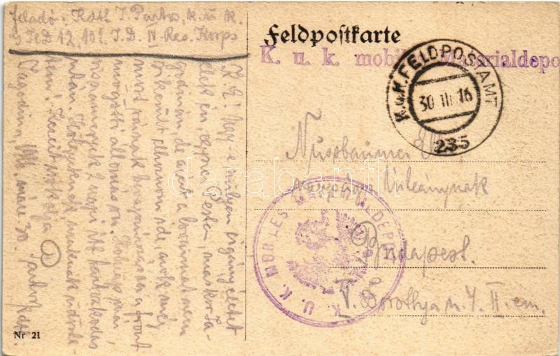 1916 Jagodina, Zigeunerkapelle / cigányzenekar / Gypsy musicians, folklore + 'K.u.K. mobiles Materialdepot' - Image 2