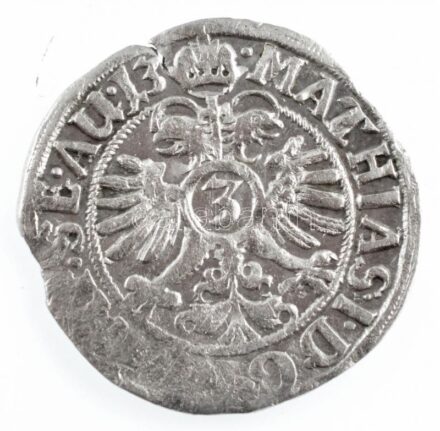 Német Államok / Stolberg-Ortenberg 1613. 3kr Ag 'Ludwig Georg' T:2- ph. German States / Stolberg-Ortenberg 1613. 3 Kreuzer Ag 'Ludwig Georg' C:VF edge error Krause KM# 17