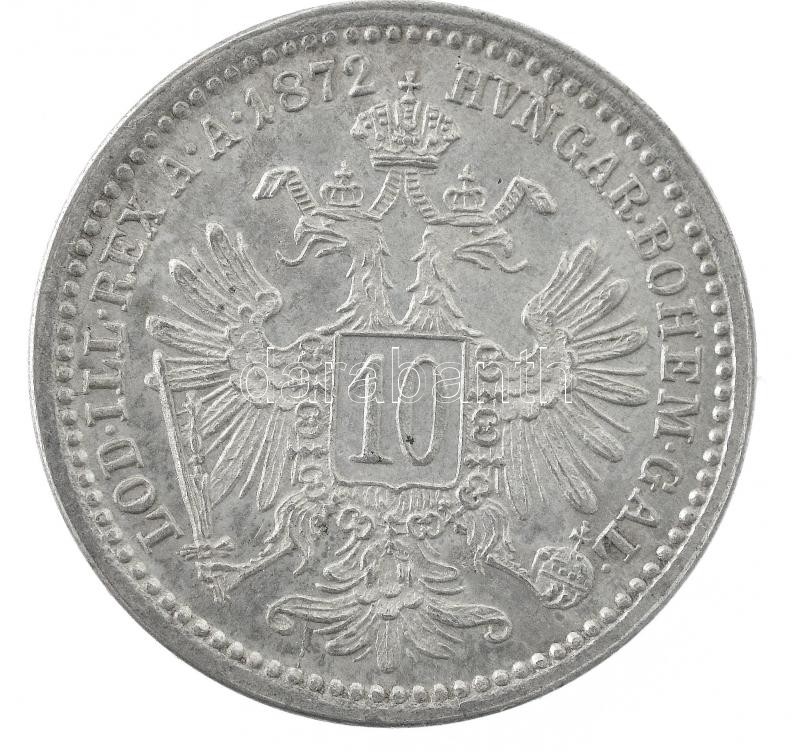 Ausztria 1872. 10kr Ag 'Ferenc József' T:1- kis patina Austria 1872. 10 Kreuzer Ag 'Franz Joseph' C:AU small patina Krause KM#2206 - Image 2