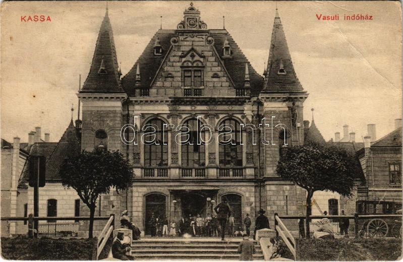 Kassa, Kosice; Vasúti indóház, vasútállomás / railway station (EB)
