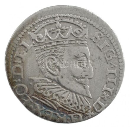 Lengyel Királyság / Riga 1595. 3Gr Ag 'III. Zsigmond' (2,48g) T:1- patina Poland / Riga 1595. 3 Grossi Ag 'Sigismund III' (2,48g) C:AU patina Kopicki 8191.