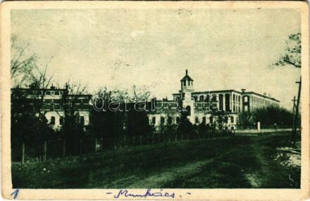 1938 Munkács, Mukacheve, Mukacevo; Tabáková továrna / Dohánygyár / tobacco factory + '1938 Munkács visszatért' So. Stpl. (ragasztónyom / glue marks)