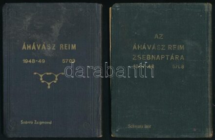 Áhávász reim zsebnaptára 1948,1949 2 db vászon kötésben