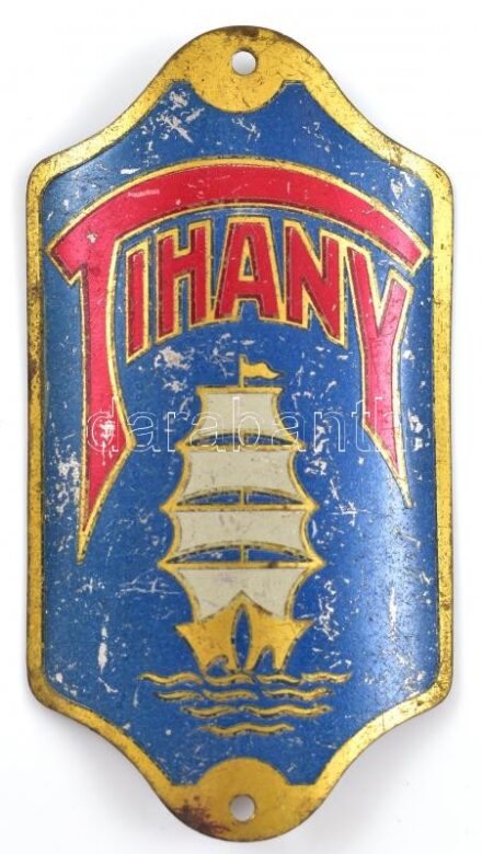 cca 1960 Tihany kerékpár réz vázdísz, felületi kis festékkopással, 8×4,5 cm