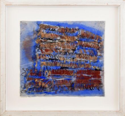 Messina Salvatore (1916-1982): Cím nélkül. Vegyes technika, vászon. Jelzés nélkül. Fa keretben. 38,5x44 cm.