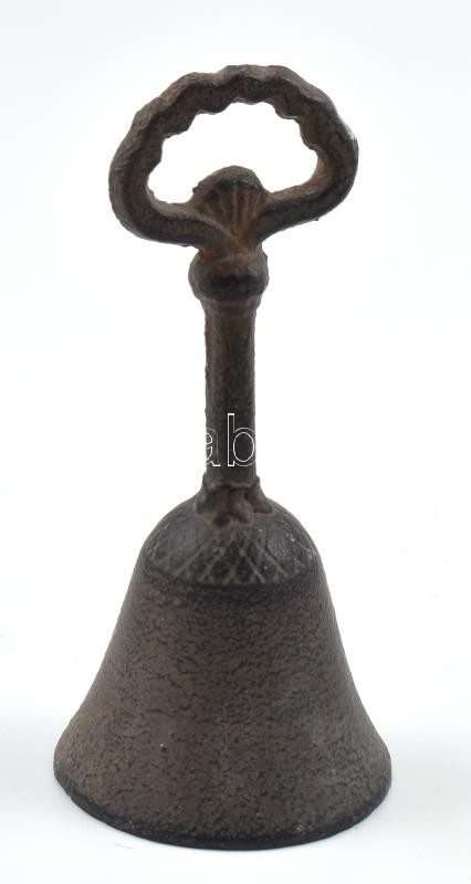 Öntöttvas csengő, kopott, m: 16 cm