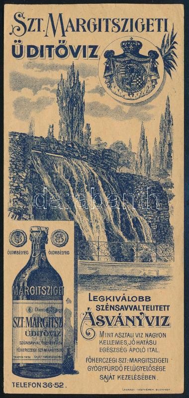 Szent Margitszigeti Üdítővíz számolócédula