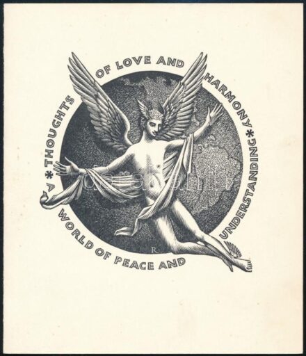 Pam G. Rueter: Thoughts of Love..., ex libris, fametszet, 13,5×12 cm
