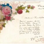 1901 Art Nouveau, floral greeting card (EK)
