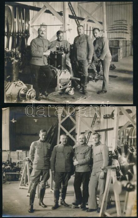 cca 1918 2 db k.u.k. pilótákat légierő katonákat ábrázoló fotó / k.u.k. airforce soldiers 2photos 15x12 cm