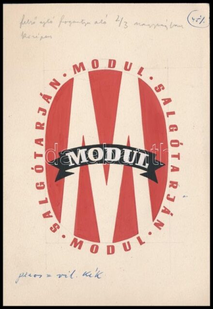 Salgótarján Modul, reklám- vagy logóterv, 1950-60 körül. Tempera, papír. 17x12 cm