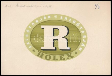 Salgótarján Rolex, reklám- vagy logóterv, 1950-60 körül. Tempera, papír. 12x17,5 cm