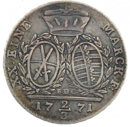 Német Államok / Szászország 1771EDC 2/3 Tallér Ag 'III. Frigyes Ágost' (13,78g) T:2- patina German States / Saxony-Albertine 1771EDC 2/3 Thaler Ag 'Friedrich August III' (13,78g) C:VF patina Krause KM#991