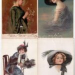 HÖLGYEK - 8 db régi képeslap / LADIES - 8 pre-1945 postcards - Image 2