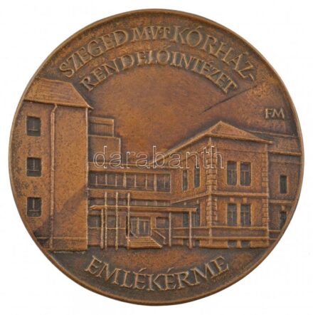 Fritz Mihály (1947-) DN 'Szeged MVT Kórház-rendelőintézet - Emlékérme' kétoldalas, öntött bronz emlékérem (101mm) T:1- kis patina