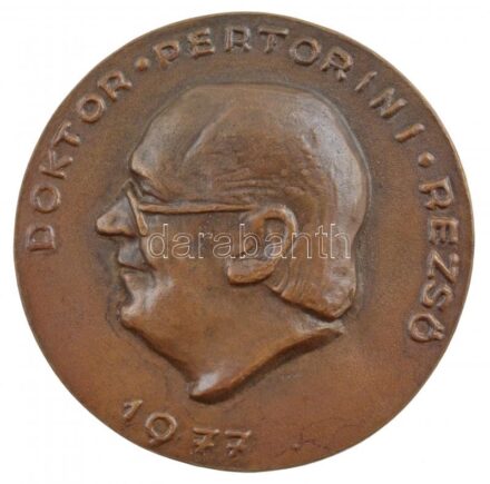 Reményi József (1887-1977) 1977. 'Doktor Pertorini Rezső / MEDICINA ET ARS' kétoldalas, öntött bronz emlékérem (91mm) T:1-