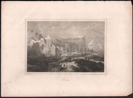 E. Obermeyer, E. Schweinfurt után: Knin. Acélmetszet, papír, jelzett a metszeten. Album malerischer Ansichten aus Dalmatien und seinen Nachbarlanden., Österr. Lloyd, Triest, 1855 c. kötetből. Lapszélei apró szakadásokkal. 12x18 cm / steel