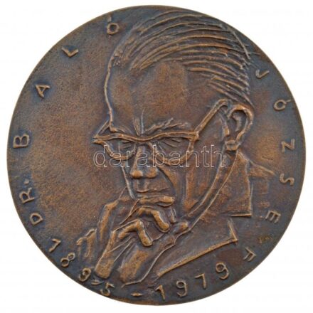 Kligl Sándor (1945-) 1979. 'Dr. Baló József 1895-1979 / MORTUI VIVOS DOCENT' kétoldalas, öntött bronz plakett (123mm) T:1-