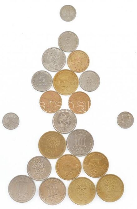 Görögország 1962-1994. 50l-100Dr (21db, 16xklf) T:1--2- Greece 1962-1994. 50 Lepta - 100 Drachmai (21pcs, 16xdiff) C:AU-VF