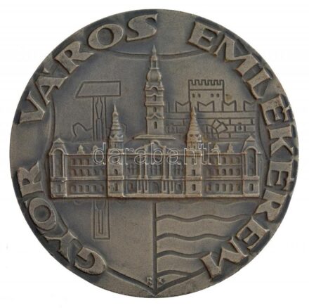 Renner Kálmán (1927-1994) DN 'Győr Város Emlékérem' egyoldalas, ezüstpatinázott bronz emlékérem (80mm) T:2