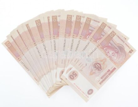 Kongó 2007. 50Fr (44x, sorszámkövetők) T:I Kongó 2007. 50 Francs (44x, consecutive serials) C:UNC Krause P#97