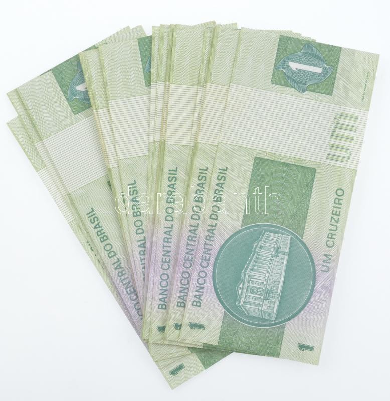 Brazília 1975. 1C (34x) közte sorszámkövetők T:I,I- Brasil 1975. 1 Cruzeiro (34x) , with consecutive serials C:UNC,AU Krause P#191a - Image 2