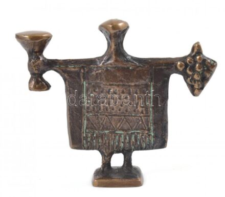 Vörösréz iparművész figura, jelzés nélkül, m: 5 cm