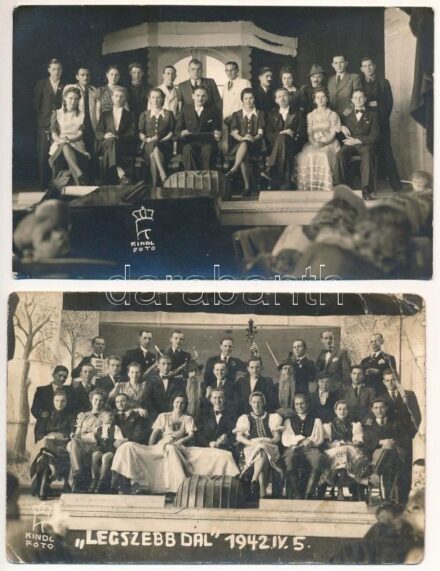 1942 Legszebb Dal. Kindl Foto - 2 db eredeti fotó színházi előadásról, vegyes minőség