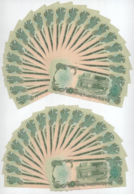 Afganisztán 1991. 500A (37x) sorszámkövetők T:I,I- Afghanistan 1991. 500 Afghanis (37x) consecutive serials C:UNC,AU Krause P#60c - Image 2