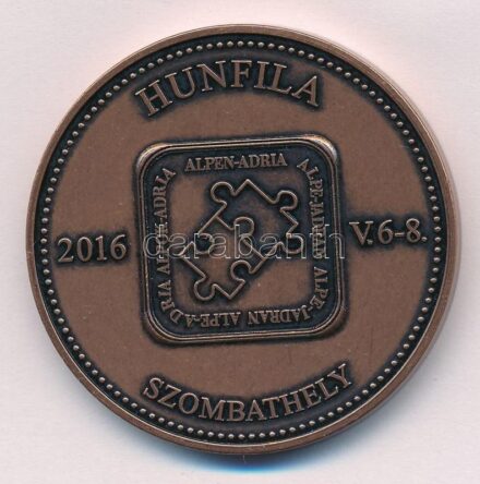 2016. 'Alpok-Adria, Hunfila Szombathely 2016. V. 6-8.' kétoldalas Br emlékérem kapszulában (42,5mm) T:1- kis ph, karc