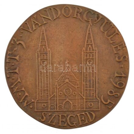 1985. 'M.M.T.T. (Magyar Mesterséges Táplálási Társaság) 3. Vándorgyűlése 1985' egyoldalas, öntött bronz plakett (100mm) T:1-