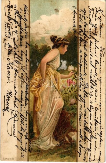 1902 Art Nouveau lady. Serie 622. litho (ázott sarok / wet corner)